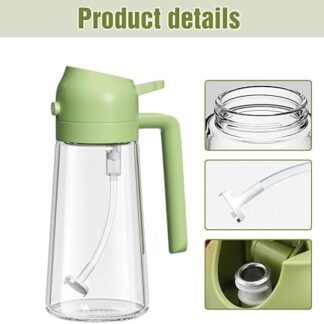 2 in 1 Glass Oil Sprayer and Dispenser, Sprayable and Pourable Oil Bottle 500 ml Random color