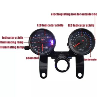 Cafe racer style double meter imported product for motorcycle (Color black)