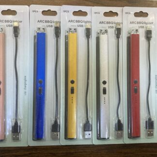 Gas Lighter  Long with New Slide Out Design  USB Gas Lighter Rechargeable with LED Display, Plasma Arc Lighter (Random color)