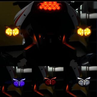 Pack of 4 pcs Owl Style Dual Color Motorcycle Driving Headlight, Turn Signals Light, Fog Lamp for all bikes (Random Color)