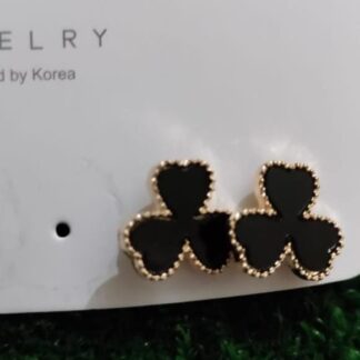 1 Pair Black  Mini hearts trending earrings