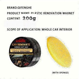 QIFENGHE Car Plastic Restorer - Auto Interior & Panel Renewal Wax Coating Agent Car Wax Car Wax Polish 200gm + sponge