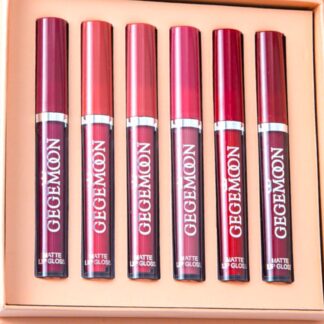 GEGEMOON 6 Colors Long Lasting Velvet Lips Tint Liquid Lipsticks Waterproof Non-Stick Cup Lip-gloss Gift Set