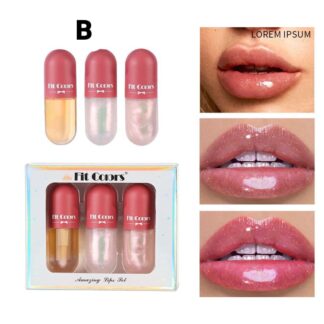 Set Of 3 Lip Oil Gloss Volumising Lip Plump Enhancer Fuller Lip Plumper Base Set