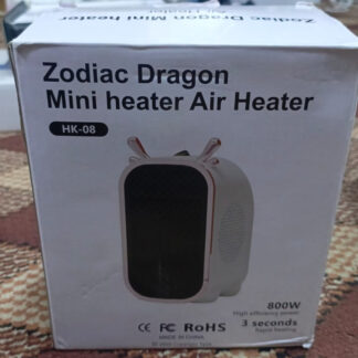 Zodiac Dragon Mini Portable Electric Desk Air Heater for Room, Small Tabletop Fan - 800W (Random color)