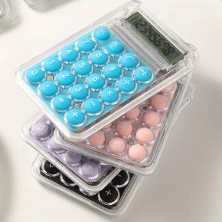 Student Calculator LCD Display Large Screen Siicone Buttons 8-digit Handheld Study Electronic Calculator School Supplies(random color)