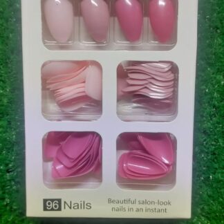 96 Pcs Fake Nails Without Glue Or Sticker Multicolor