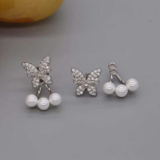 Butterfly Pearl Korean  Earrings For Girls