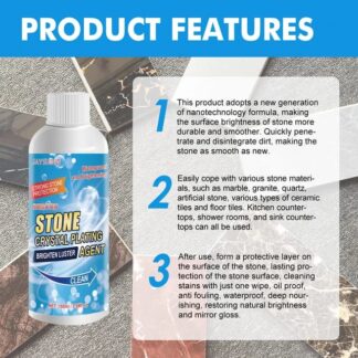 Stone crystal Agent Cleaner, Marble Cleaner and Polish, Universal Stone Cleaner(Tile cleaner) 250ml