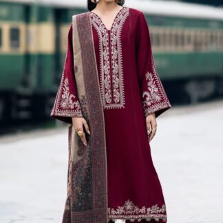 IZEL Lawn 90/70 Embroidered Summer Unstitched 3pc ANG-21 - Maroon