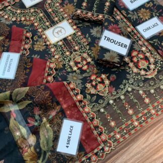 Premium Lawn 3-Piece Suit with Embroidered Neck, Sleeves, and Chiffon Dupatta