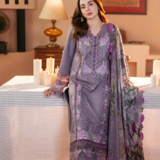 JADE Luxury Lavender Pima Lawn Suit | Heavy Embroidered Ensemble with Digital Silk Dupatta - The JADE brand proudly presents 