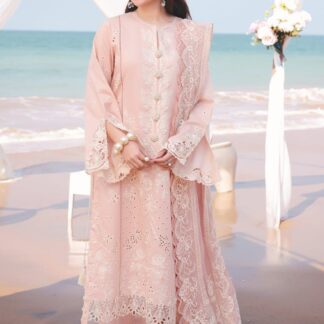 IMROZIA SAREEN CHICKENKARI COLLECTION - Embroidered Lawn Suit with Silk Dupatta - Step into a realm of timeless elegance and