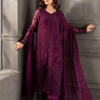 AZURE CHIFFON Luxury Embroidered Chiffon Suit | Premium Ethnic Ensemble - Step into a world of timeless elegance and