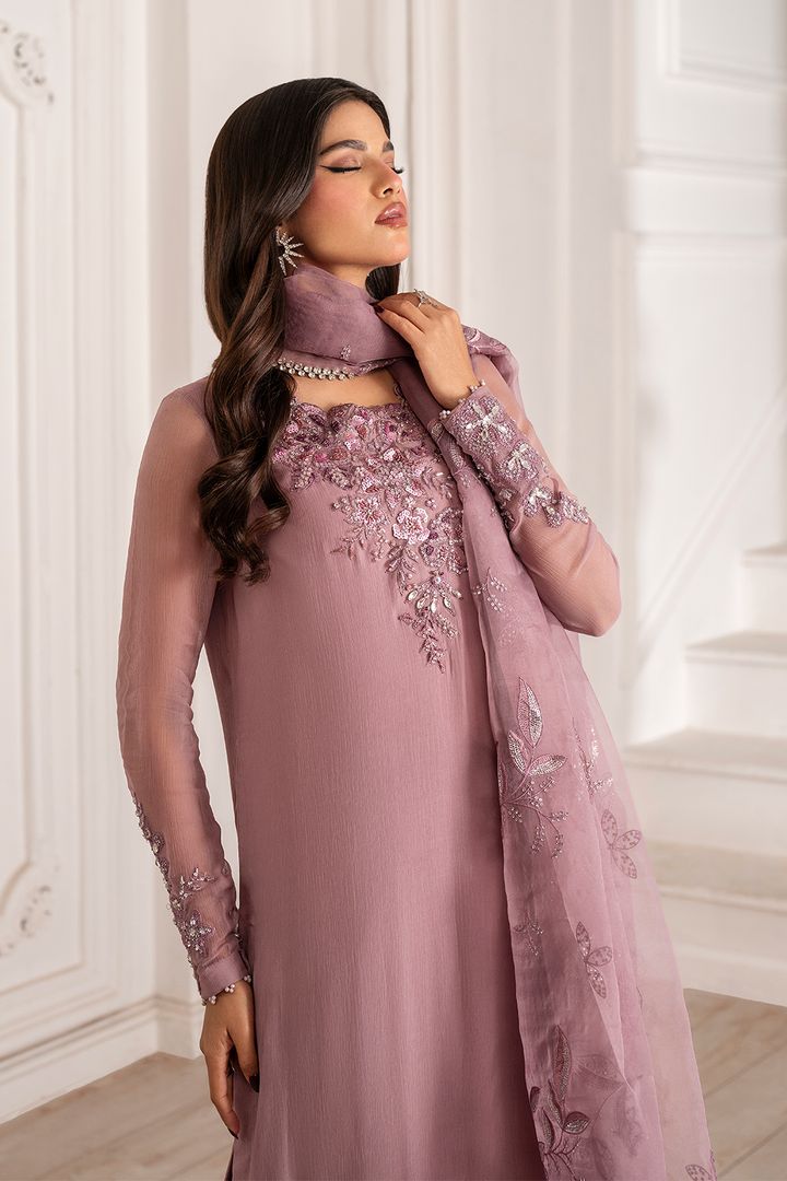 Elegant Embroidered Chiffon Organza Pakistani Dress | Iznik Collection - Image 5