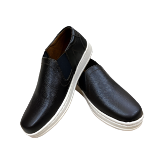 Finished cow leather sneakers for men (Dark Chocolate Brown)