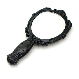 classic handheld makeup mirrors cosmetics sculpture painting decor mirror home decor .. wooden style pocket and purse mirror (Random color)