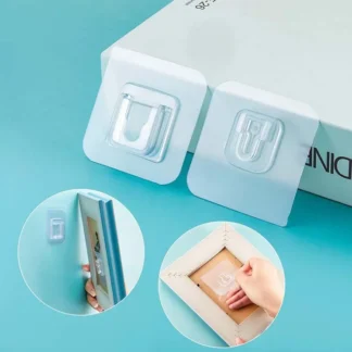 6 Pairs Double Sided Adhesive Wall Mounted Hooks Invisible Traceless Wall Hook