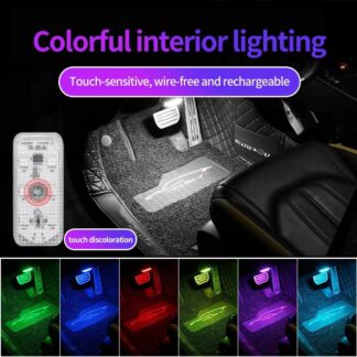 Car LED Lights Interior Magnetic Auto Interior lighting USB Rechargeable Portable LED Lights Car Night Reading Car Ambient Lighting 7 Colors (Random color)
