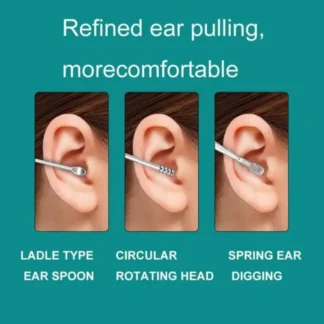 DherigTech Ear Wax Cleaning Kit, 6 Pcs Ear Pick Tools, Wax Removal Kit, Ear Cleaning Tool Set, Spring Earwax Cleaner Tool Ear Wax Remover(random color )