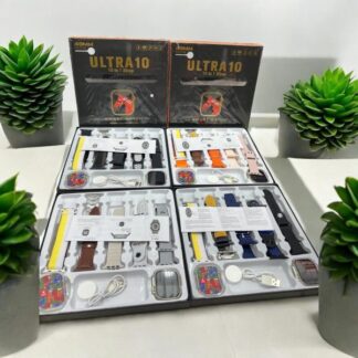 Ultra 10 Smart Watch | 10 in 1 Straps+Jelly Case | BT Calling | Super HD Display 49mm | Multi color straps & wireless charging (Random color)