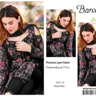 Bareeze Lawn Embroidered Unstitched 3-Piece Suit with Chiffon Dupatta