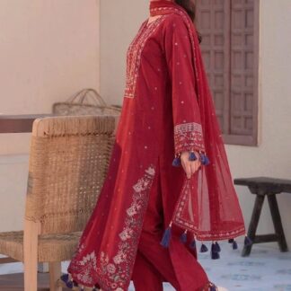 JADE Luxury Embroidered Lawn Unstitched 3PC Suit | Premium Pakistani Fashion Ensemble