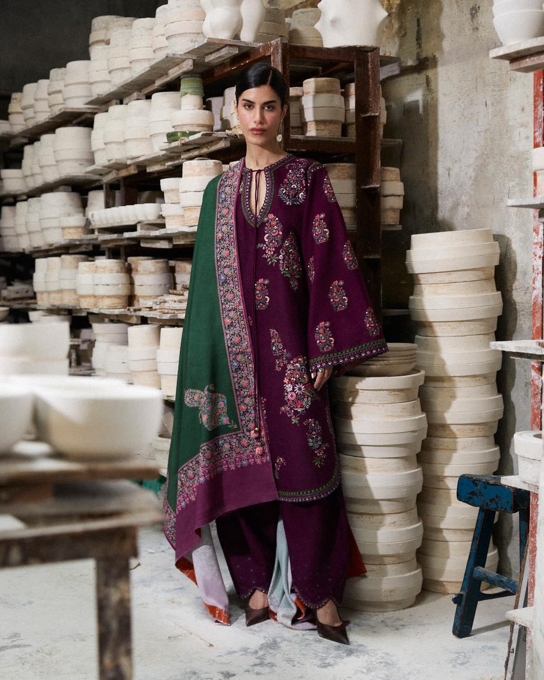 Hussain Rehar Unstitched 3-Piece Embroidered Lawn Suit - Image 2