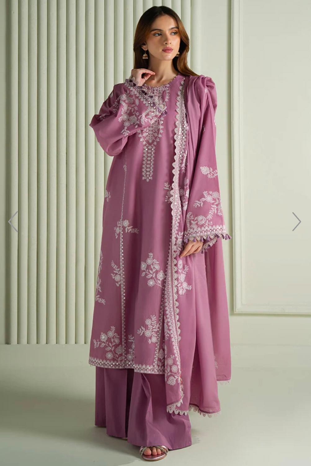 CROSS STITCH Luxury Embroidered Lawn Unstitched 3PC Suit - Image 2