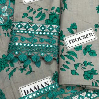 ANEELA'S Unstitched Lawn Suit with Chiffon Dupatta & 9MM Sequence Work
