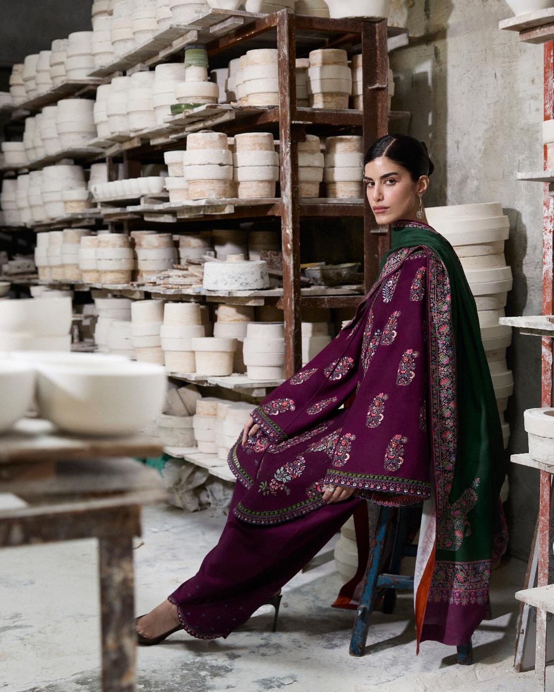 Hussain Rehar Unstitched 3-Piece Embroidered Lawn Suit - Image 3