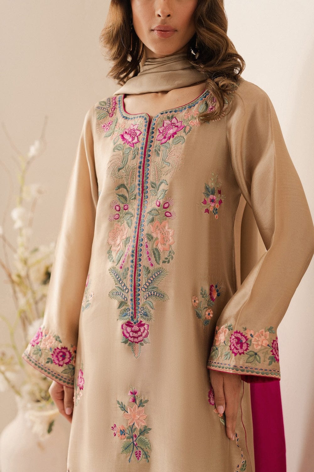 ANGAN Lawn Embroidered Unstitched 3PC Suit - Premium Casual Wear Collection - Image 3