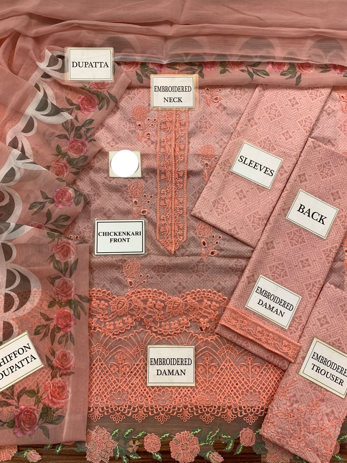 NOOR BY SADIA Elegant Printed Lawn Suit | Embroidered Organza | Chiffon Dupatta - Image 5