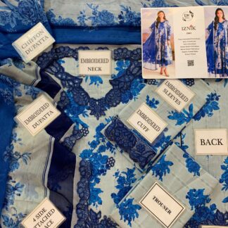 IZNIK Digital Printed Luxury Lawn Suit with Heavy Embroidery & Chiffon Dupatta