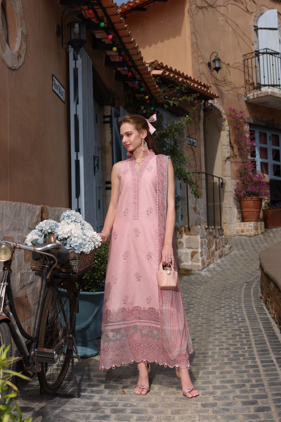 NOOR BY SADIA Elegant Printed Lawn Suit | Embroidered Organza | Chiffon Dupatta - Discover unparalleled elegance with the exq