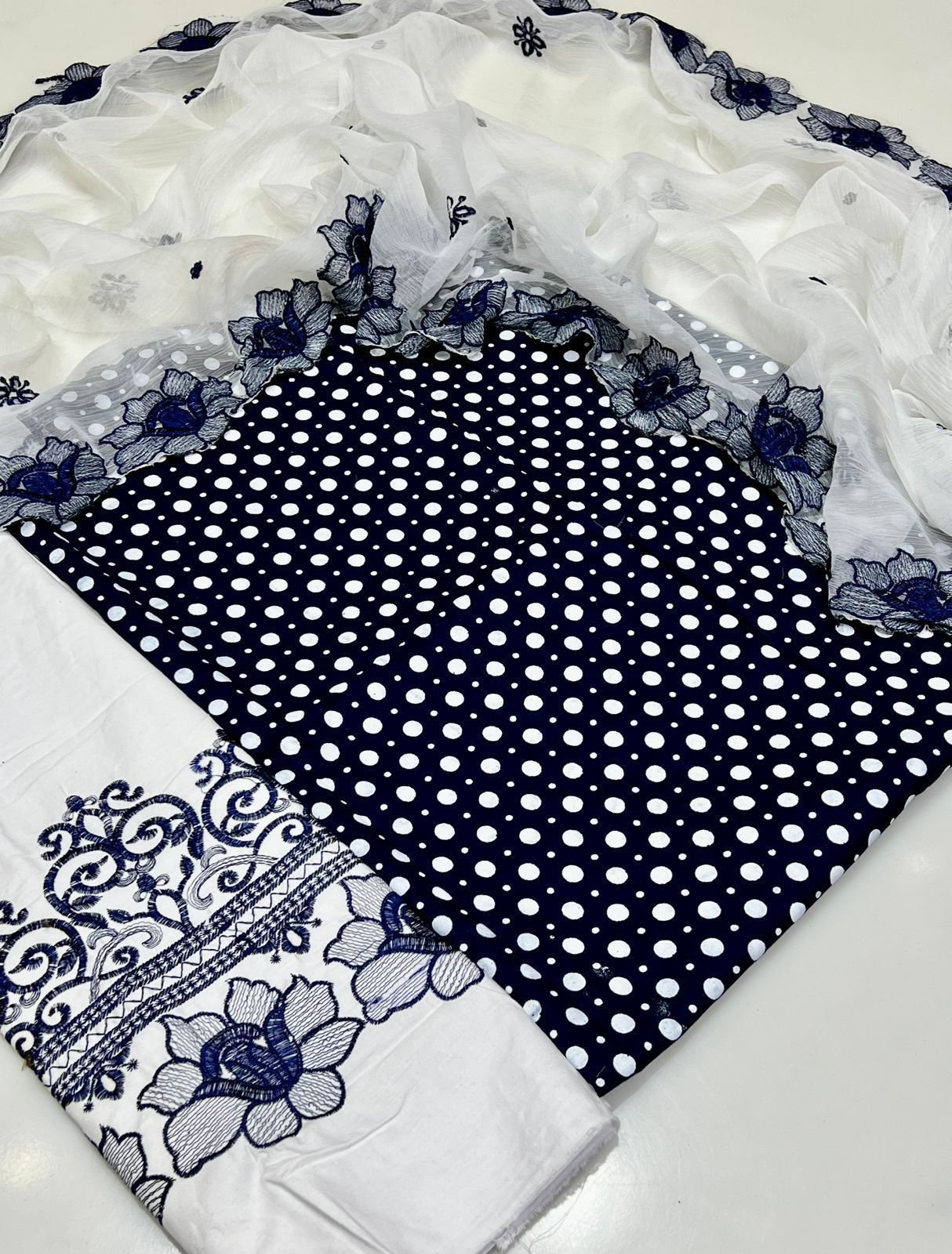 Exquisite Lawn Cotton 3-Piece Dress | Trending Cut Work Embroidery & Digital Print Collection - Image 2