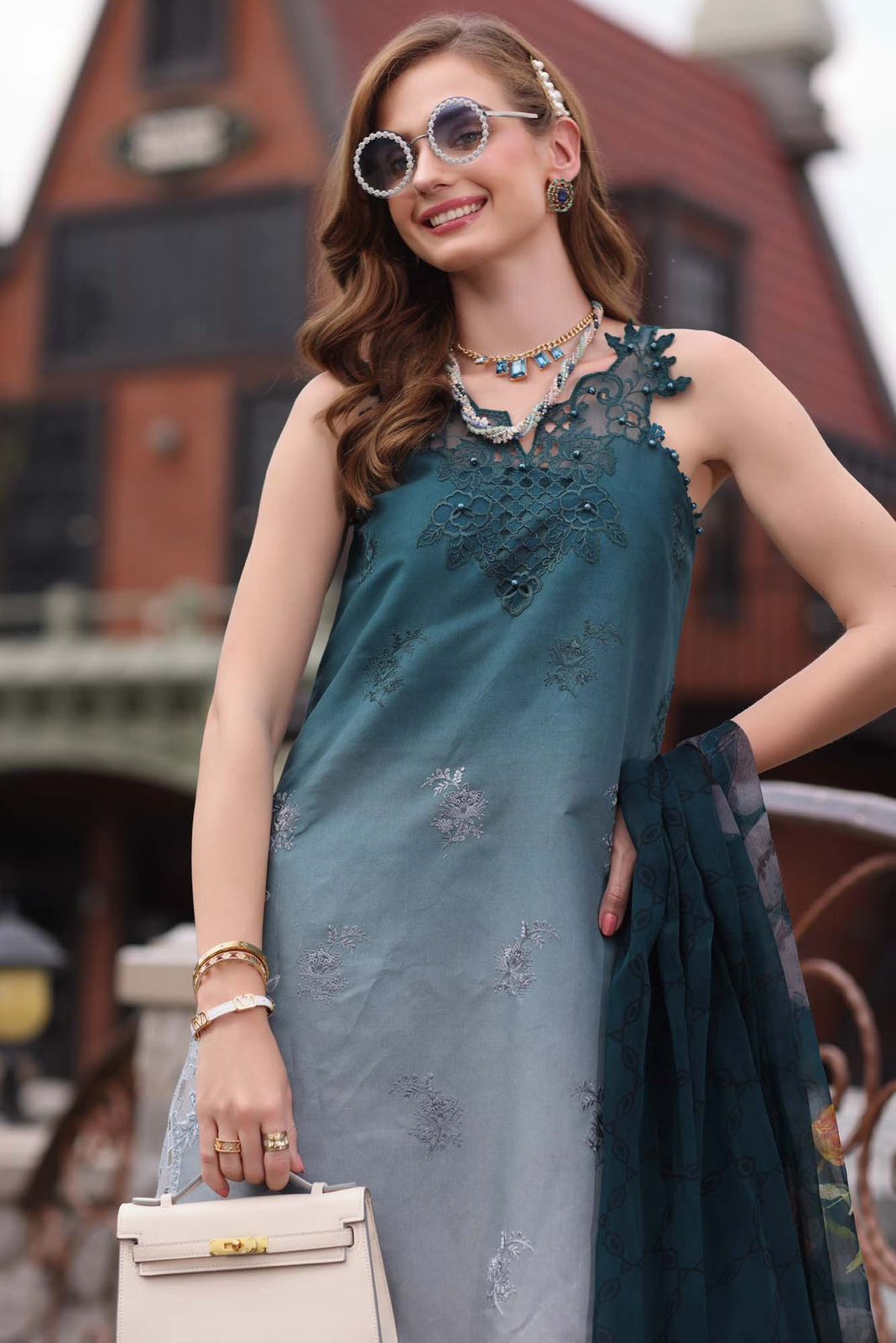 Noor By Saadia Lawn Collection | Exquisite Embroidered Unstitched 3-Piece Suit - Image 4