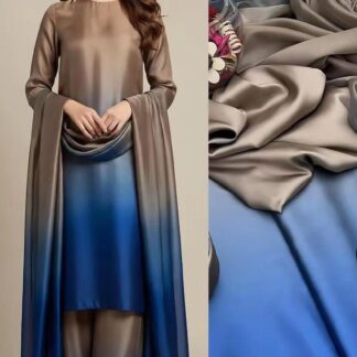 LULUSAR "Tie N Die" Digital Printed 3-Piece Shamooz Silk Unstitched Collection | Elegant Silk Shirt, Trouser, and Dupatta Ens