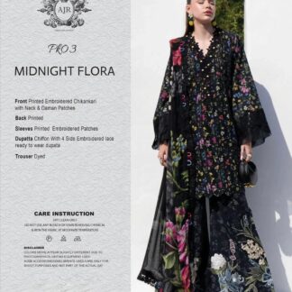 AJR PKO-3 Elegant Embroidered Lawn & Chiffon Suit - Premium Pakistani Attire - Discover unparalleled elegance and sophist