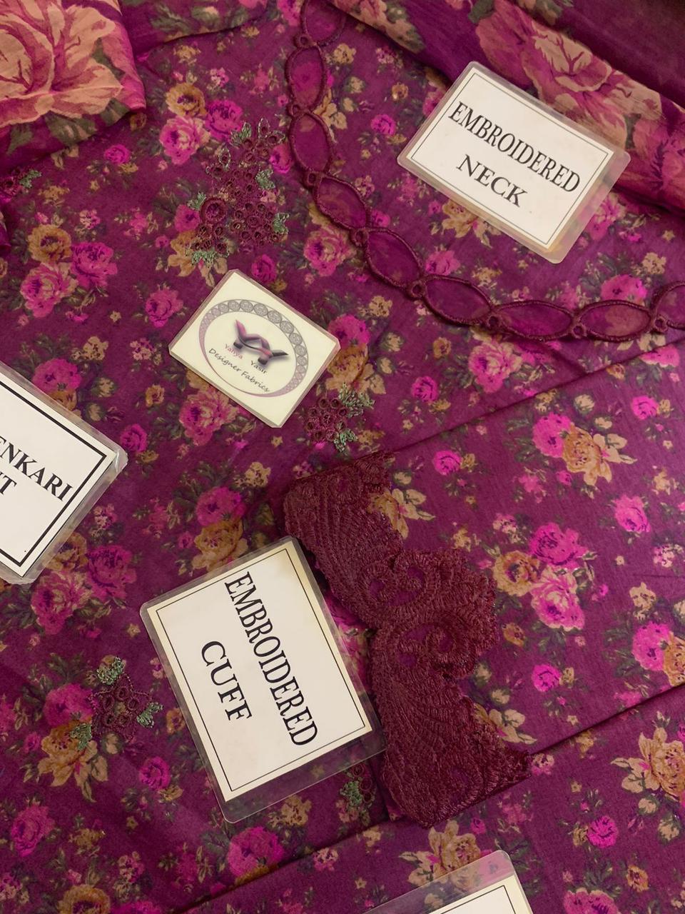 Iznik Lawn Collection EFL-09 | Premium Embroidered Floral Unstitched Suit - Image 5