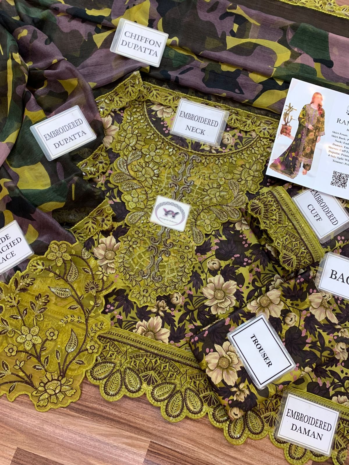 RAMSHA CHIFFON DUPATTA | Premium Lawn 3pc Unstitched | Designer Embroidery - Image 3