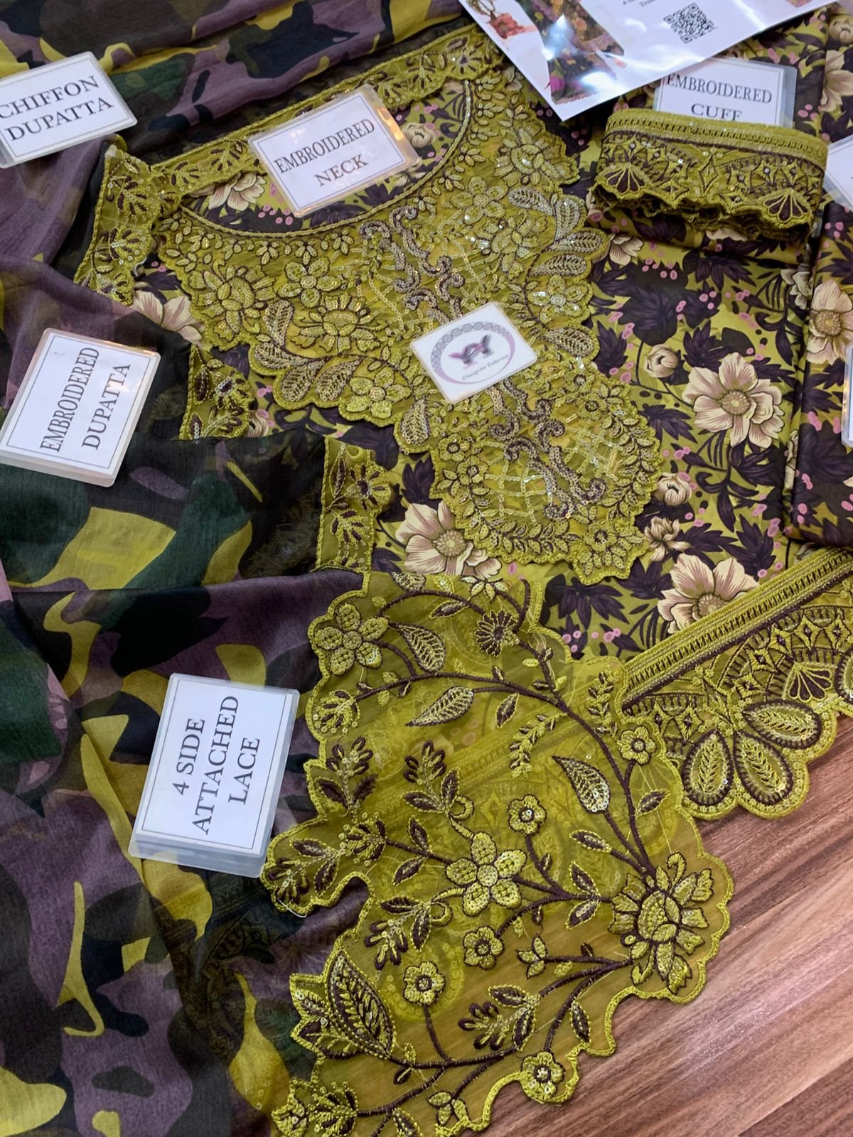 RAMSHA CHIFFON DUPATTA | Premium Lawn 3pc Unstitched | Designer Embroidery - Image 5