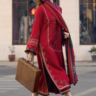 SAPPHIRE Embroidered Lawn Unstitched 3PC Suit - Exquisite Red Collection - Discover unparalleled elegance and comfort with th