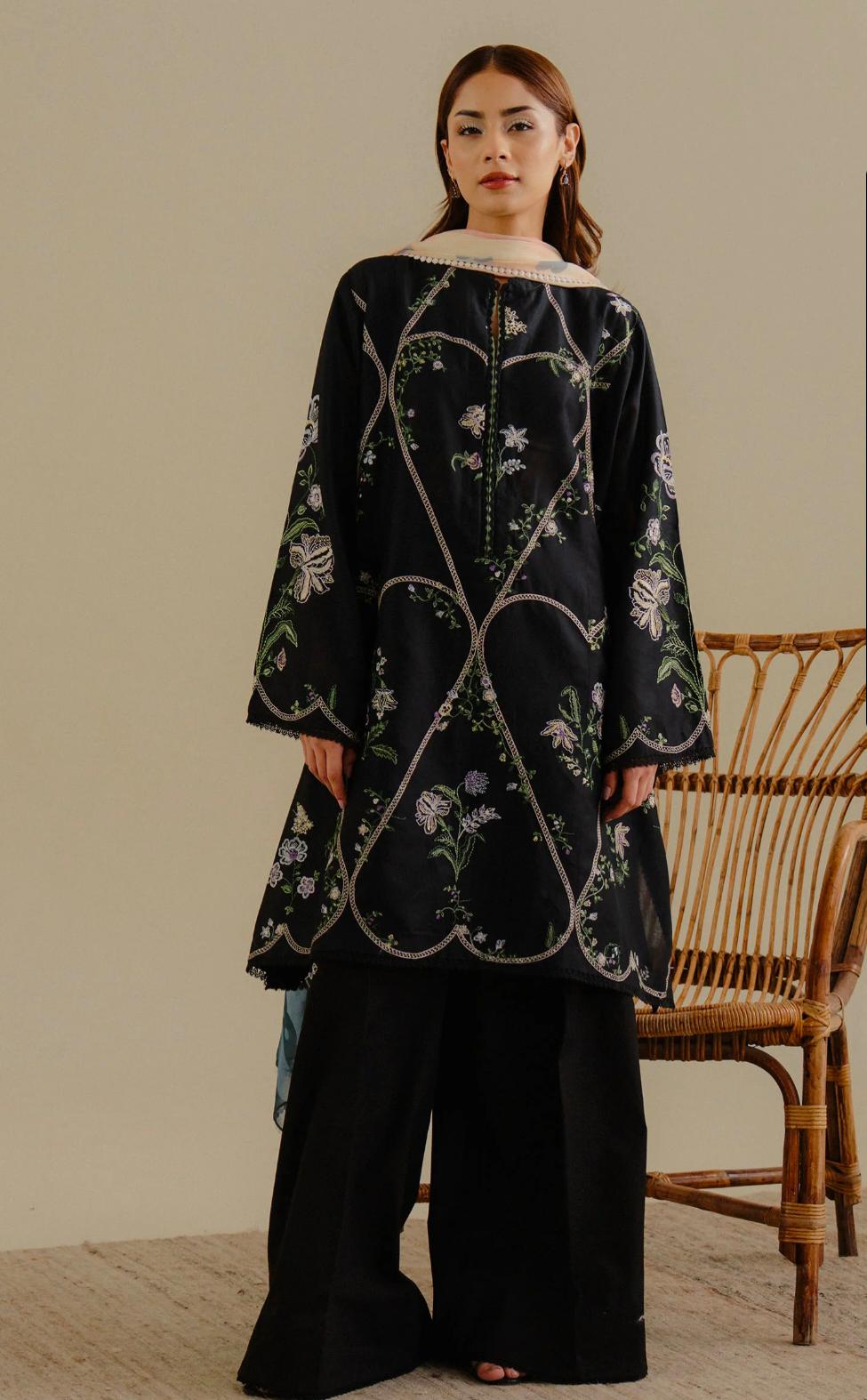 Zara Shahjahan Shajahan Lawn Embroidered Unstitched 3pc Suit - Premium Collection - Elevate your ethnic wardrobe with the bre