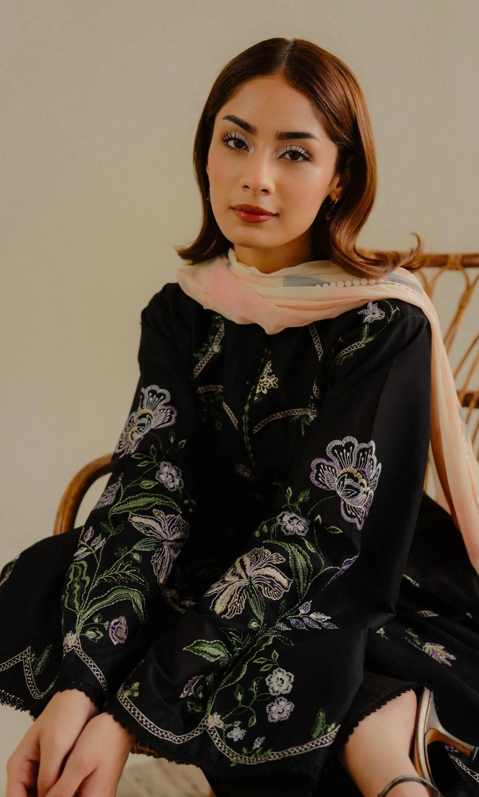 Zara Shahjahan Shajahan Lawn Embroidered Unstitched 3pc Suit - Premium Collection - Image 2