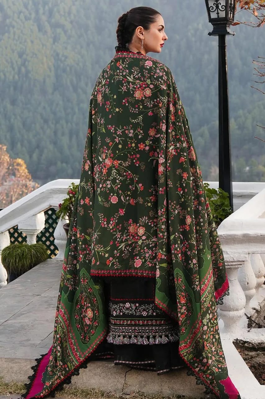 Hussain Rehar Luxury Embroidered Lawn Unstitched 3-Piece Suit for Women - Elevate your ethnic wardrobe with the exquisite Hus