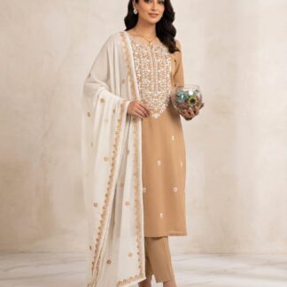 Exquisite Lawn Cotton Multani Embroidered Unstitched 3pc Suit - Step into a realm of unparalleled elegance and