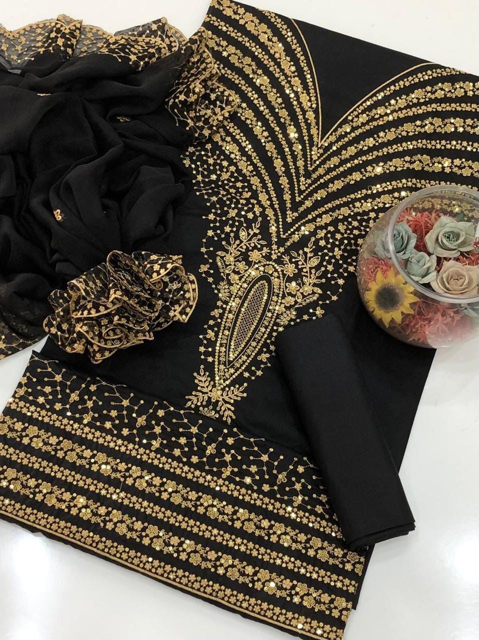 Elegant Embroidered Lawn Cotton 3-Piece Suit - Perfect for Eid and Special Occasions - Image 3