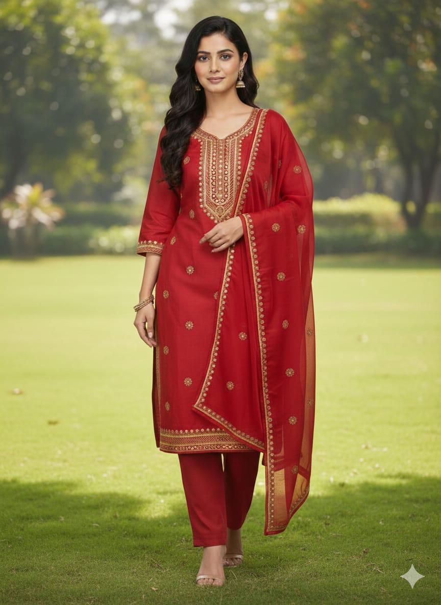 Exquisite Lawn Cotton Embroidered Unstitched 3pc Suit for Eid Festivals - Image 3
