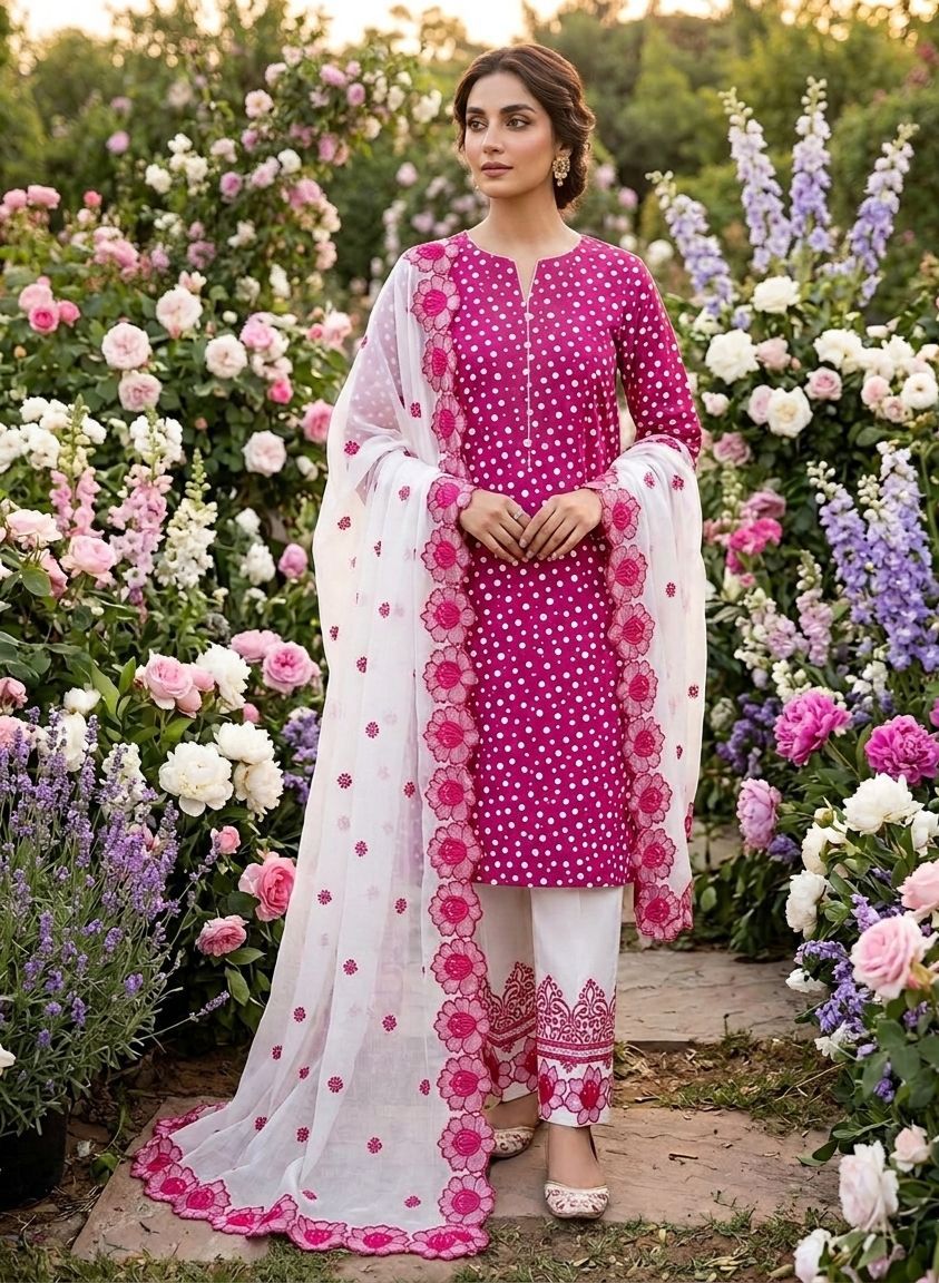 New Lawn Cotton Embroidered 3 Piece Dress Collection | Latest Cut Work Designs - Image 4